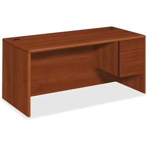 Right Pedestal Desk, 66"X30"X29-1/2", Cognac by HON