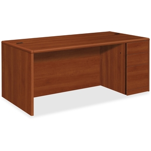 The HON Company 10787RCO Right Pedestal Desk, 72"X36"X29-1/2", Cognac by HON