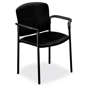 The HON Company 4071EE11T Pagoda&reg Fan Back Stacking Chair with Arms, Black Vinyl, Carton of 2 (HON4071EE11T) by HON