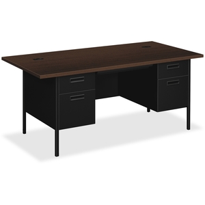 The HON Company P3276MOP Double Pedestal Desk, 72"X36"X29-1/2", Mocha by HON