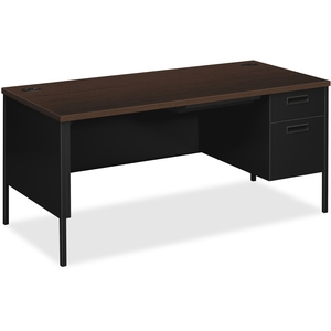 Right Pedestal Desk, 66"X30"X29-1/2", Mocha by HON