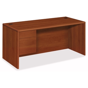 The HON Company 10784LCO Left Pedestal Desk, 66"X30"X29-1/2", Cognac by HON