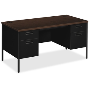 The HON Company P3262MOP Double Pedestal Desk, 60"X30"X29-1/2', Mocha by HON