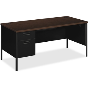 Left Pedestal Desk, 66"X30"X29-1/2", Mocha by HON