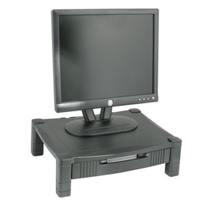 Kantek, Inc MS420 Height-Adjustable Stand with Drawer, 17 x 13 1/4 x 3 to 6 1/2, Black by KANTEK INC.