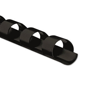 Plastic Comb Bindings, 3/8" Diameter, 55 Sheet Capacity, Black, 25 Combs/Pack by FELLOWES MFG. CO.