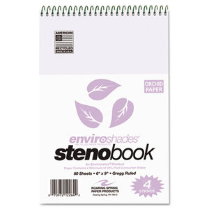 Roaring Spring Paper Products 12264 Enviroshades Steno Notebook, Gregg, 6 x 9, Orchid, 80 Sheets, 4/Pack by ROARING SPRING PAPER PRODUCTS