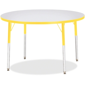 Jonti-Craft, Inc 6468JCA007 Jonti-Craft 6468JCA007 KYDZ ACTIVITY TABLE - ROUND - 42 INCH DIAMETER, 24 INCH - 31 INCH HT - GRAY/YELLOW by Berries