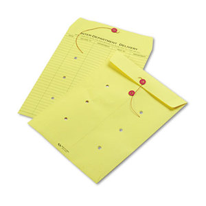 QUALITY PARK PRODUCTS 63576 Colored Paper String & Button Interoffice Envelope, 10 x 13, Yellow, 100/Box by QUALITY PARK PRODUCTS