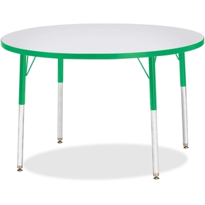 Jonti-Craft, Inc 6468JCA119 Jonti-Craft 6468JCA119 Kydz Activity Table - Round - 42 Inch Diameter, 24-31 Inch Height - Gray/Green by Berries