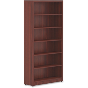 Top 1-1/2", Bookshelf 12-1/2"X36"X74", Mahogany by Lorell