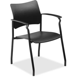 Lorell Furniture 25982 Stack Chair W/Arms, 23"X28"X43", Black by Lorell