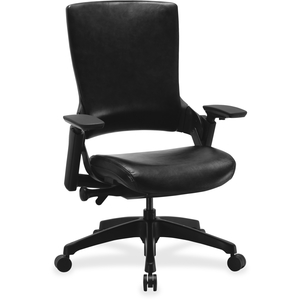 Lorell Furniture 59529 Multifunction Leather Chair, 25-1/4"X23-1/4"X40-1/2", Black by Lorell