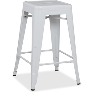 Lorell Furniture 59523 Metal Stool, 16"X16"X24", White by Lorell