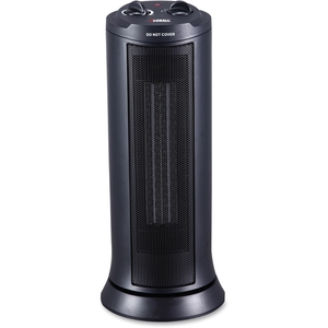 Lorell Furniture 33558 Ceramic Tower Heater, 17", 1000/1500W, Black by Lorell