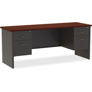 Lorell Furniture 79158 Double Pedestal Desk, 24"X72", Ch/Mh by Lorell