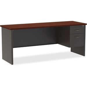 Lorell Furniture 79162 Right Pedestal Desk, 24"X72", Ch/Mh by Lorell