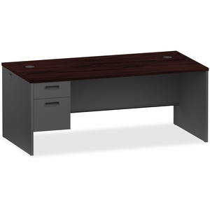 Lorell Furniture 97113 Pedestal Desk,Left,72"Wx36"Dx29-1/2"H,My/Ccl by Lorell