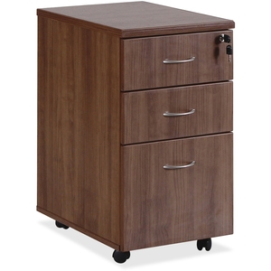 Lorell Furniture 69983 Mobile B/B/F, Ped, 18"X22"X28-1/4", Walnut by Lorell