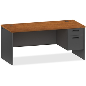 Lorell Furniture 97104 Pedestal Desk,Right,66"Wx30"Dx29-1/2"H,Cy/Ccl by Lorell