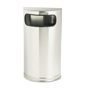 RUBBERMAID COMMERCIAL PROD. FGSO8SSSPL European & Metallic Series Receptacle, Half-Round, 9gal, Satin Stainless by RUBBERMAID COMMERCIAL PROD.