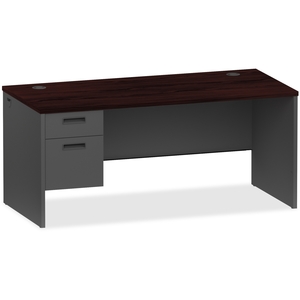 Lorell Furniture 97103 Pedestal Desk,Left,66"Wx30"Dx29-1/2"H,My/Ccl by Lorell