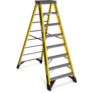 fiberglass Step Ladder, Type IAA, 8Ft, Yellow/Silver by Werner