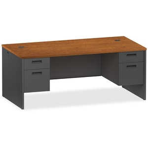 Lorell Furniture 97100 Pedestal Desk,Double,72"Wx36"Dx29-1/2"H,Cy/Ccl by Lorell