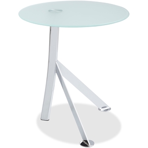 Safco Products 5096WH Accent Table, Glass Top, 17-3/4"Wx17-3/4"Dx20-1/4"H, Ce by Safco