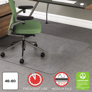 RollaMat Frequent Use Chair Mat for Medium Pile Carpet, 46 x 60, Clear by DEFLECTO CORPORATION