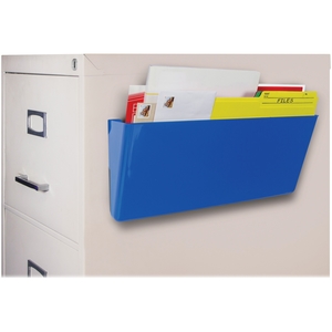 Storex 70230B06C Wall Pockets W/Magnet, 4"X16"X7", Blue by Storex