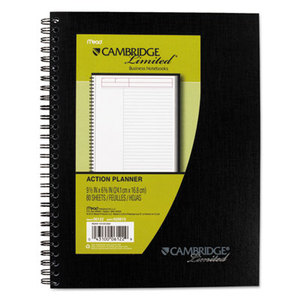 MeadWestvaco 06122 Action-Planner Side-Bound Business Notebook, 7 1/4 x 9 1/2, Black, 80 Sheets by MEAD PRODUCTS