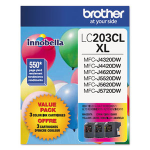 Brother Industries, Ltd LC2033PKS LC2033PKS Innobella High-Yield Ink, Cyan/Magenta/Yellow, 3/PK by BROTHER INTL. CORP.