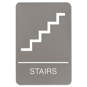 U.S. Stamp & Sign 5401 ADA Sign, 6 x 9, Stairs, Gray by U. S. STAMP & SIGN