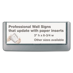 Click Sign Holder For Interior Walls, 6 3/4 x 5/8 x 3, Gray by DURABLE OFFICE PRODUCTS CORP.