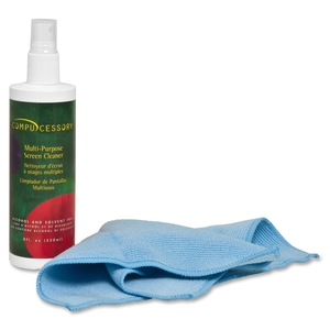 Compucessory 56268 Screen Cleaner Set,Microfiber Cloth,Spray Bottle, No Alcohol by Compucessory