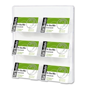 Newell Rubbermaid, Inc 70601 Business Card Holder,6 Slots,8-3/8"x1-1/2"x9-3/4",Clear by Deflect-o