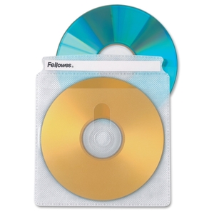 Fellowes, Inc 90659 CD/DVD Double Sided Sleeves, 5"x5-3/4", 50/PK, Clear by Fellowes