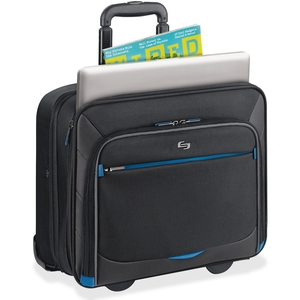 SOLO TCC902-4/20 Rolling Laptop Case,16"x10-1/2"x13-1/2", Black/Blue by Solo