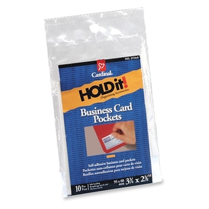 Tops Products 21500CB Business Card Pockets,Top Load,3-3/4"x2-3/8",10/PK,Clear by Cardinal