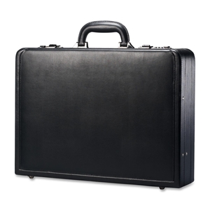 Samsonite 43115-1041 Leather Attache, 17-7/8"x4-1/4"x13", Black by Samsonite