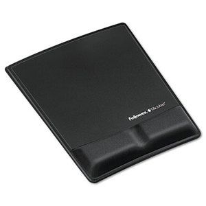 Fellowes, Inc 9181201 Memory Foam Wrist Support w/Attached Mouse Pad, Black by FELLOWES MFG. CO.