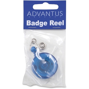 Elite Image 75472 Retracting ID Card Reel, 30" Ext, 12/PK, Translucent, Blue by Advantus