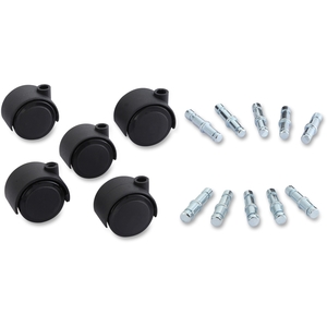 Lorell Furniture 33446 Soft Wheel Casters Set, Dual, Hood, 5/ST, Black by Lorell