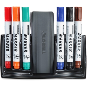 Lorell Furniture 59268 Dry-Erase Marker Kit,6 Marker/Eraser,w/Station Hardware,AST by Lorell