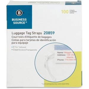Plastic Luggage Straps, 5", 100/BX, Clear by Business Source