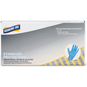 Genuine Joe 15352 Nitrile Gloves, 4Mil, Small, 100/BX, Blue by Genuine Joe