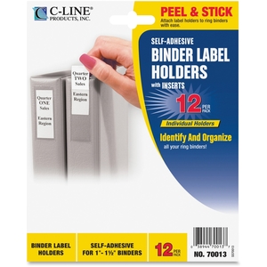 Office Snax 70013 Self Adhesive Binder Labels, 3/4"x2-1/2", 12/PK, Clear by C-Line