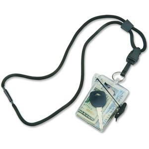 National Industries For the Blind 8455016259782 Waterproof Multiple ID Holder w/Neck Laynard, CL/BK by SKILCRAFT