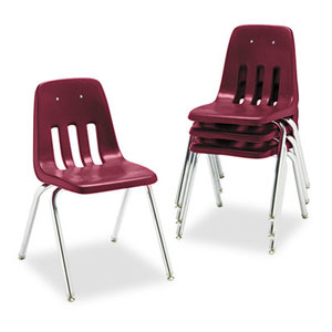 VIRCO, INC. VIR901850 9000 Series Classroom Chair, 18" Seat Height, Wine/Chrome, 4/Carton by VIRCO, INC.